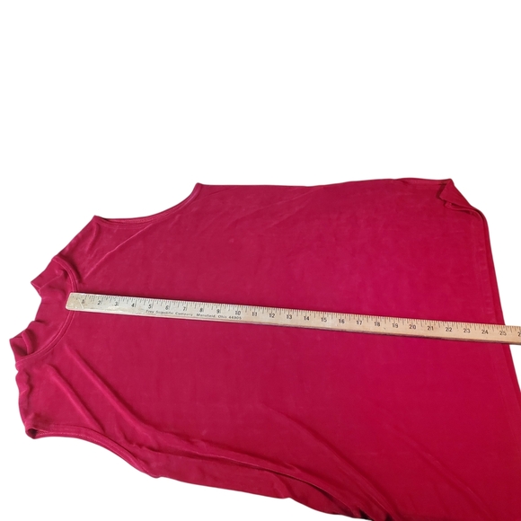 Vntg Bold Red Mock Neck Tank. Holiday Layering Top. LG/XL. #0200 - Picture 8 of 9